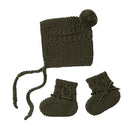 Snuggle Hunny Kids Merino Wool Bonnet and Booties - Olive