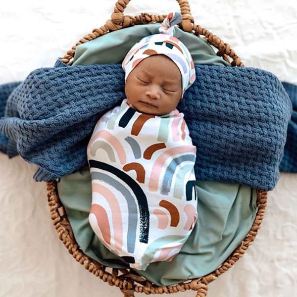 Snuggle Hunny Kids Snuggle Swaddle Sack with Matching Headwear - Rainbow Baby Organic