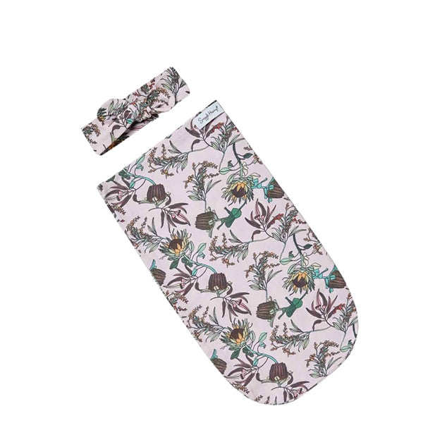 Snuggle Hunny Snuggle Swaddle Sack with Matching Headwear - Banksia Organic