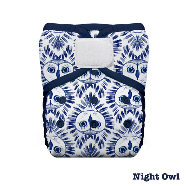 Thirsties Natural Pocket One Size Cloth Nappy - Hook and Loop - Night Owl