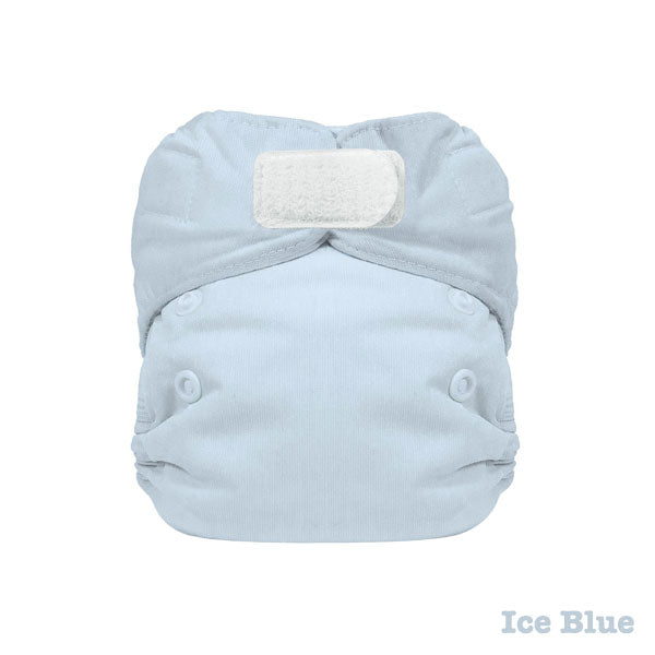 Thirsties Natural AIO Newborn Cloth Nappy - Hook and Loop - Ice Blue