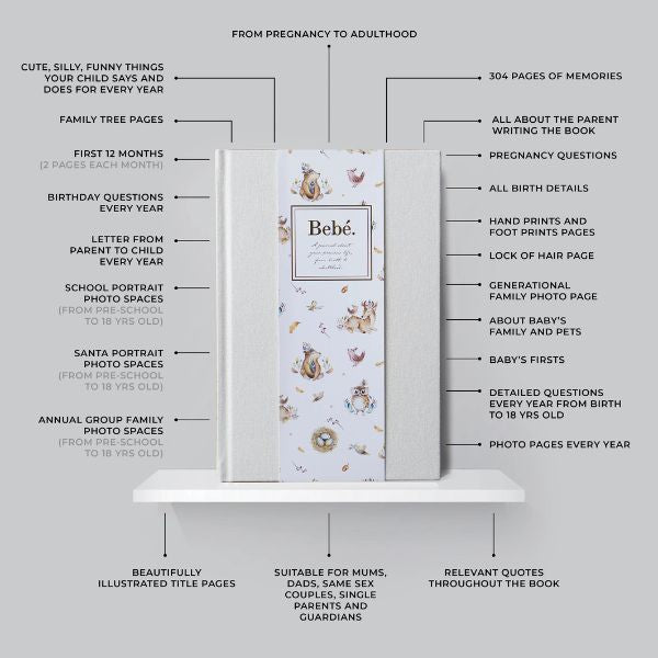 Truly Amor Bebé Baby Book With Keepsake Box And Pen - Ivory