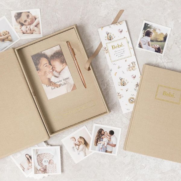 Truly Amor Bebé Baby Book With Keepsake Box And Pen - Mocha