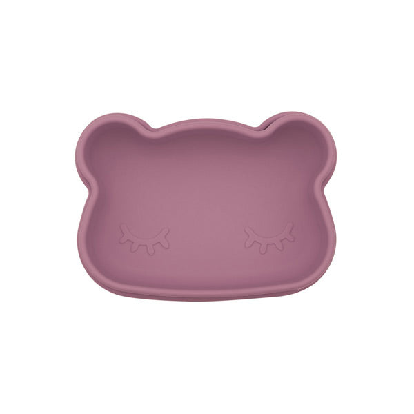 We Might Be Tiny Snackie Silicone Bowl + Plate - Bear - Dusty Rose