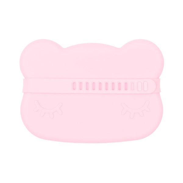 We Might Be Tiny Snackie Silicone Bowl + Plate - Bear - Powder Pink
