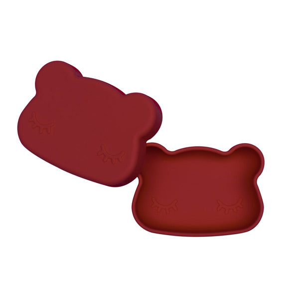 We Might Be Tiny Snackie Silicone Bowl + Plate - Bear - Rust