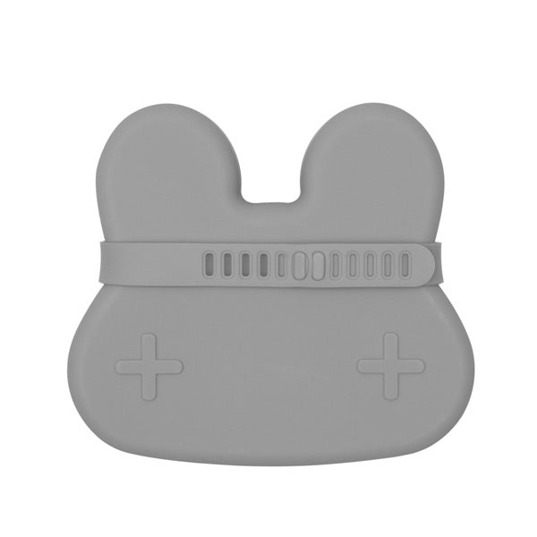 We Might Be Tiny Snackie Silicone Bowl + Plate - Bunny Grey