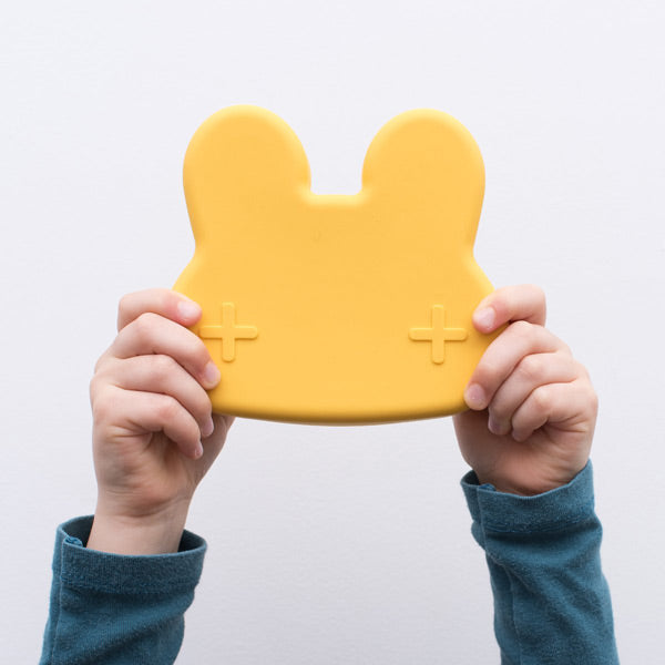 We Might Be Tiny Snackie Silicone Bowl + Plate - Bunny - Yellow