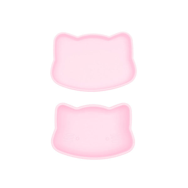 We Might Be Tiny Snackie Silicone Bowl + Plate - Cat - Powder Pink