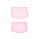 We Might Be Tiny Snackie Silicone Bowl + Plate - Cat - Powder Pink