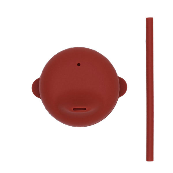 We Might Be Tiny Silicone Sippie Lid + Mini Straw - Rust