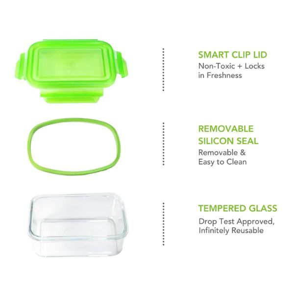 Wean Green Glass Wean Bowls 160ml - Garden - Four Pack