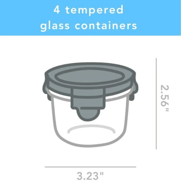 Wean Green Glass Wean Bowls 160ml - Garden - Four Pack