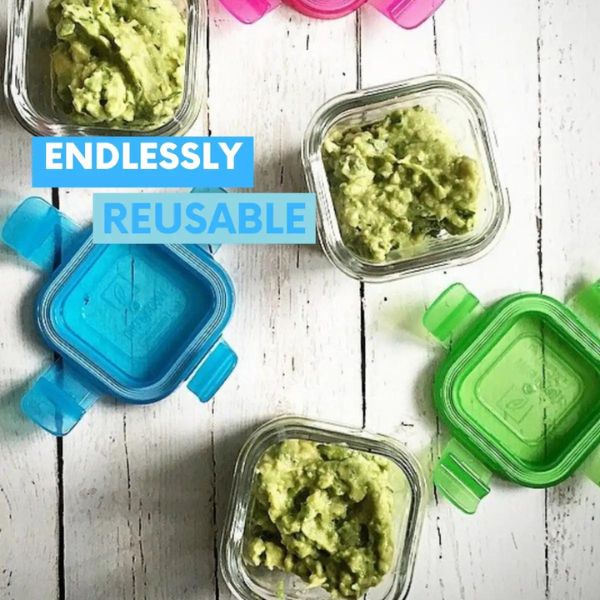 Wean Green Glass Wean Cubes 120ml - Garden - Four Pack