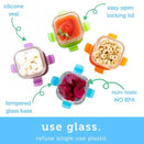 Wean Green Glass Wean Cubes 120ml - Garden - Four Pack