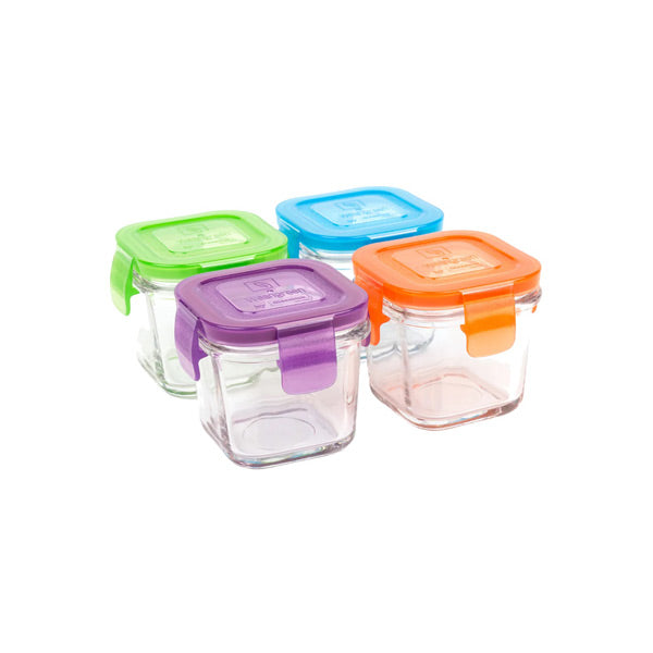 Wean Green Glass Wean Cubes 120ml - Garden - Four Pack