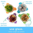 Wean Green Glass Wean Bowls 160ml - Garden - Four Pack