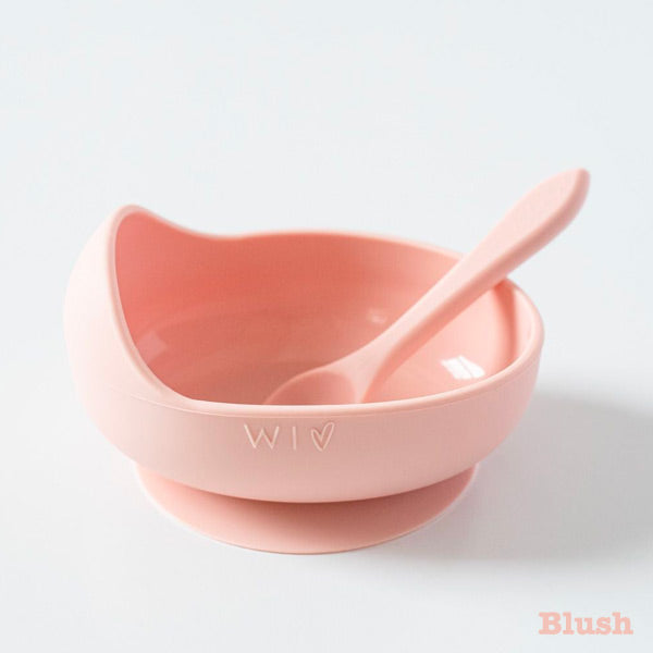 Wild Indiana Silicone Baby Bowl and Spoon Set - Blush