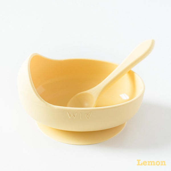 Wild Indiana Silicone Baby Bowl and Spoon Set - Lemon