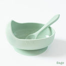 Wild Indiana Silicone Baby Bowl and Spoon Set - Sage