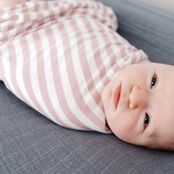 Woolbabe Merino and Organic Cotton Swaddle Blanket - Dusk Stripe