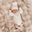 Ziggy Lou Gingham Knitted Blanket - Caramel