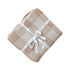 Ziggy Lou Gingham Knitted Blanket - Caramel