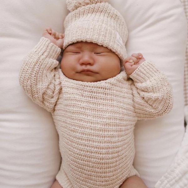 Ziggy Lou Heirloom Chunky Knit Romper - Honey