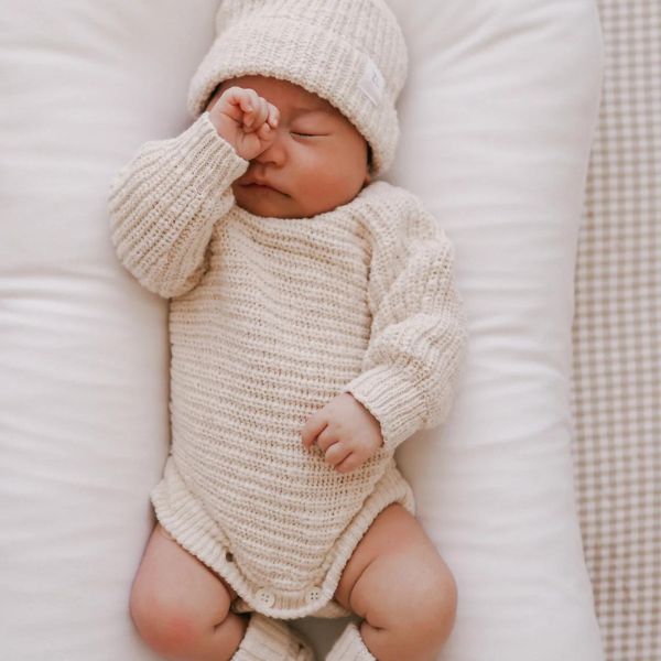 Ziggy Lou Heirloom Chunky Knit Romper - Honey