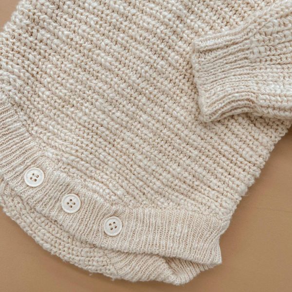 Ziggy Lou Heirloom Chunky Knit Romper - Honey