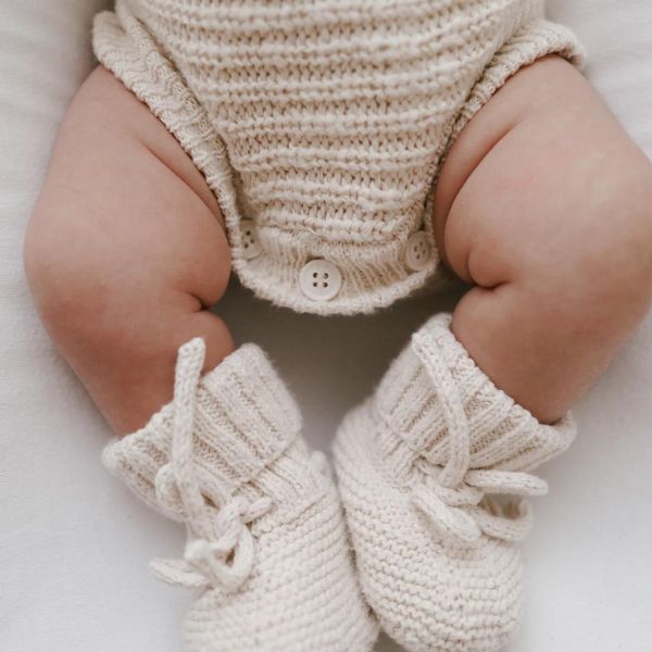 Ziggy Lou Textured Chunky Knit Booties - Honey