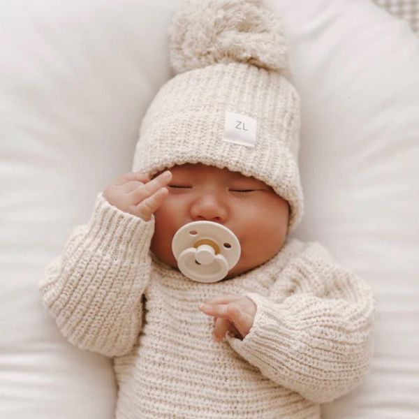 Ziggy Lou Textured Chunky Knitted Beanie - Honey