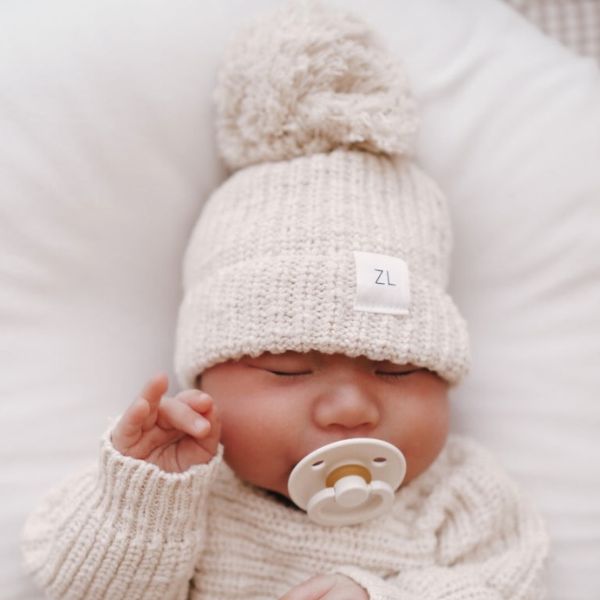 Ziggy Lou Textured Chunky Knitted Beanie - Honey