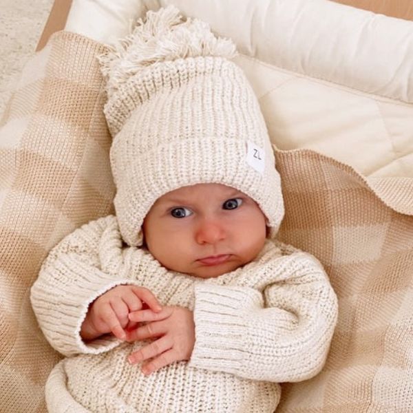 Ziggy Lou Textured Chunky Knitted Beanie - Honey