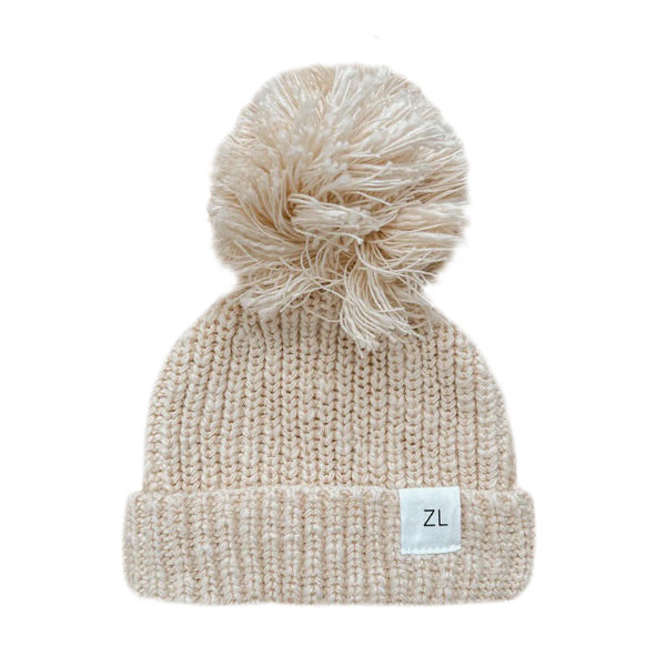 Ziggy Lou Textured Chunky Knitted Beanie - Honey
