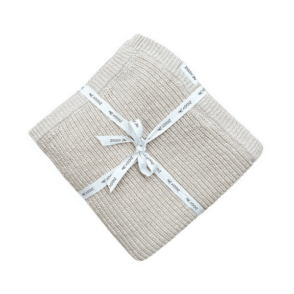Ziggy Lou Textured Chunky Knitted Blanket - Honey