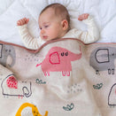 di LUSSO Living Knit Baby Blanket - Eddie Elephants