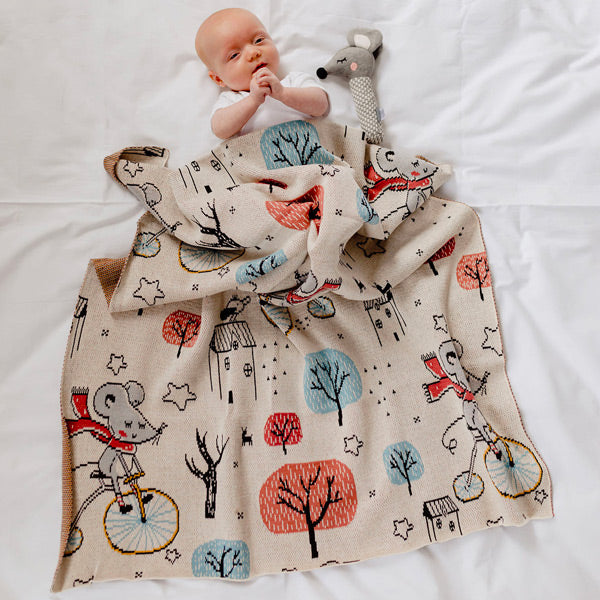 di LUSSO Living Knit Baby Blanket - Maisie Mouse